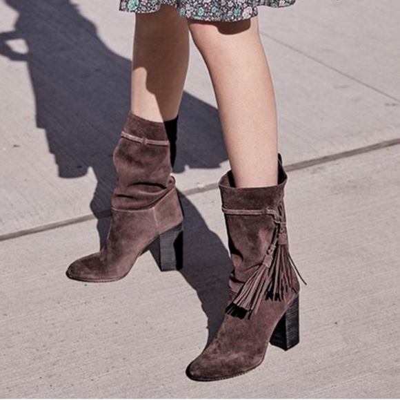 Vince Camuto Shoes - Vince Camuto Fermel Chocolate Brown Tassel Boots